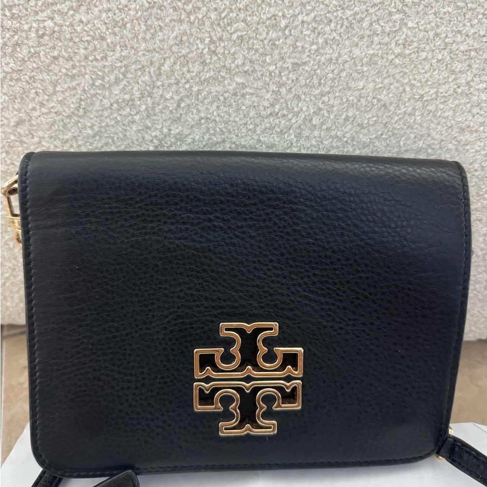 Tory Burch Black Crossbody Bag with Gold Logo